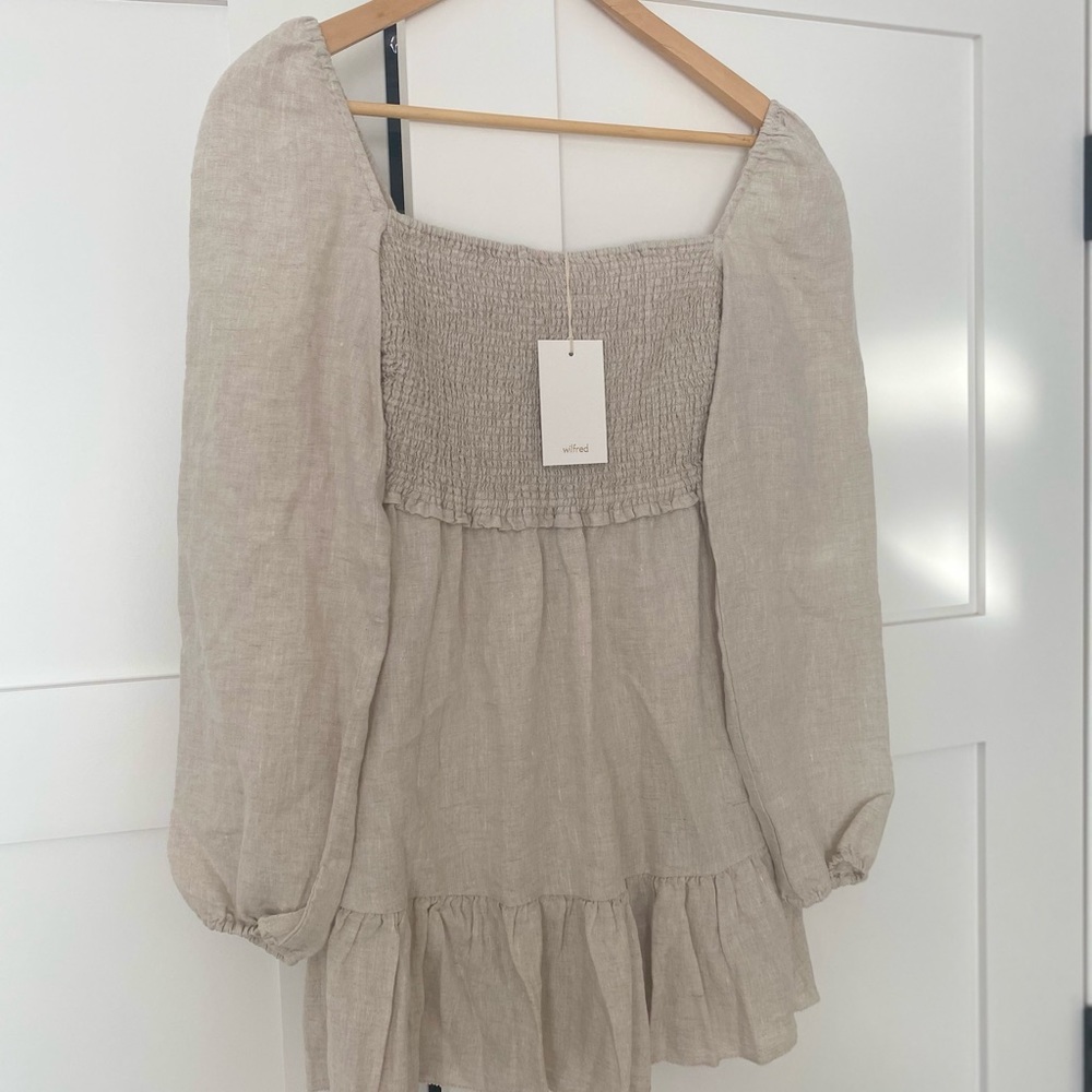 NWT Wilfred tempest linen mini dress